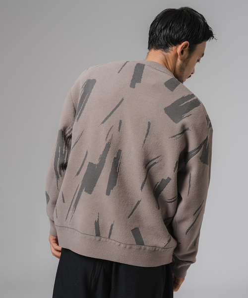 EDIFICE（エディフィス）の「ジャガード シェニール ヤーン クルーネック プルオーバー（ニット/セーター・メンズ・ベージュ系その他/ブルー・MEDIUM/LARGE）」の5枚目の写真