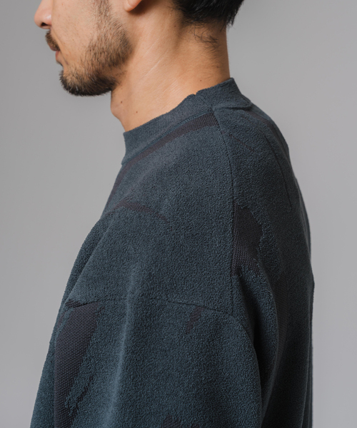 EDIFICE（エディフィス）の「ジャガード シェニール ヤーン クルーネック プルオーバー（ニット/セーター・メンズ・ベージュ系その他/ブルー・MEDIUM/LARGE）」の18枚目の写真