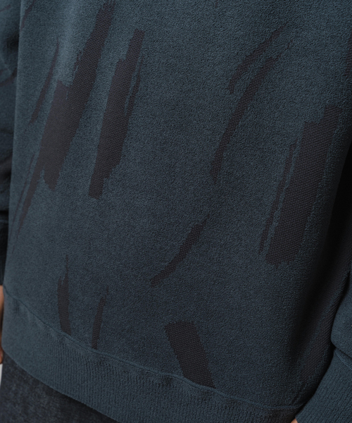 EDIFICE（エディフィス）の「ジャガード シェニール ヤーン クルーネック プルオーバー（ニット/セーター・メンズ・ベージュ系その他/ブルー・MEDIUM/LARGE）」の14枚目の写真