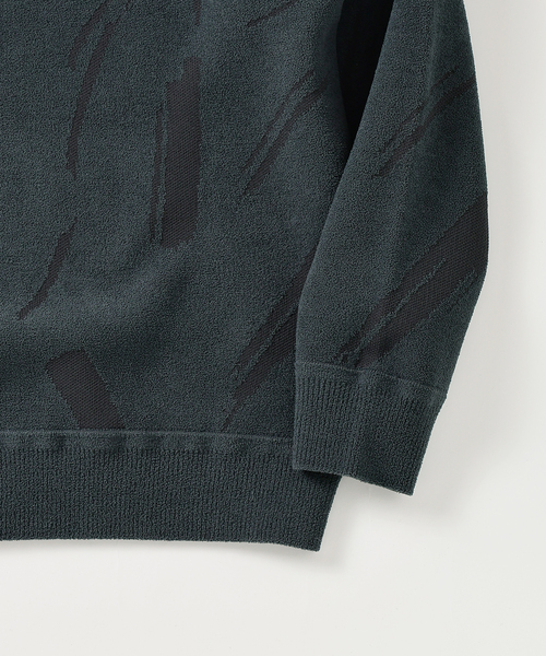 EDIFICE（エディフィス）の「ジャガード シェニール ヤーン クルーネック プルオーバー（ニット/セーター・メンズ・ベージュ系その他/ブルー・MEDIUM/LARGE）」の12枚目の写真