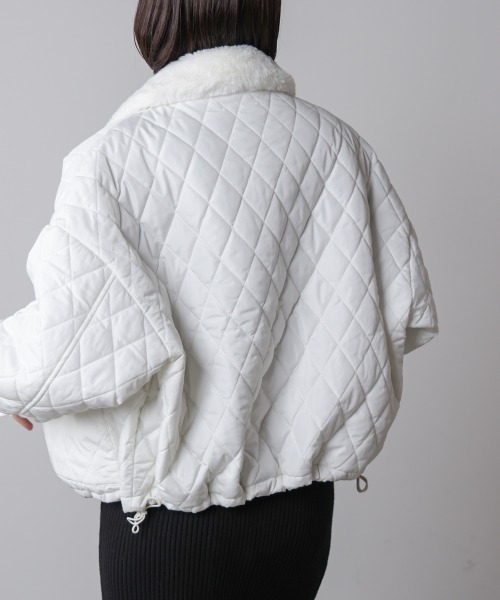 Bou Jeloud（ブージュルード）の「タフタダイヤキルト中綿ジャケット（その他アウター・レディース・オフホワイト/ブラック・M）」の11枚目の写真