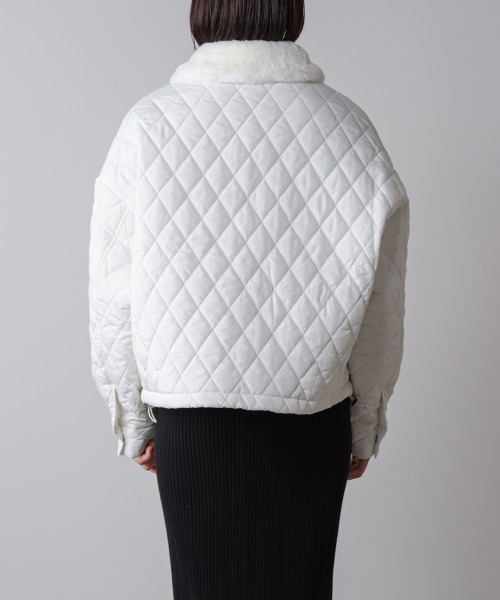 Bou Jeloud（ブージュルード）の「タフタダイヤキルト中綿ジャケット（その他アウター・レディース・オフホワイト/ブラック・M）」の14枚目の写真