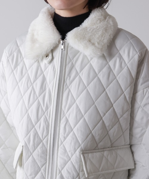 Bou Jeloud（ブージュルード）の「タフタダイヤキルト中綿ジャケット（その他アウター・レディース・オフホワイト/ブラック・M）」の15枚目の写真