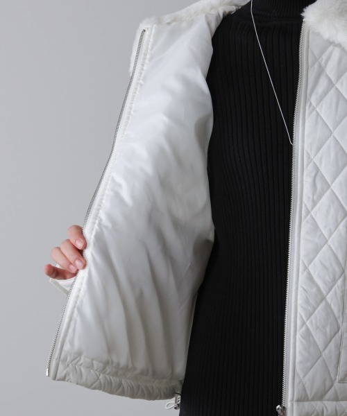 Bou Jeloud（ブージュルード）の「タフタダイヤキルト中綿ジャケット（その他アウター・レディース・オフホワイト/ブラック・M）」の19枚目の写真