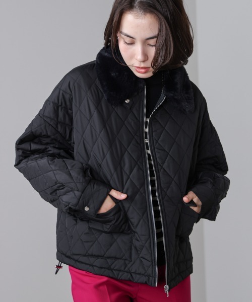 Bou Jeloud（ブージュルード）の「タフタダイヤキルト中綿ジャケット（その他アウター・レディース・オフホワイト/ブラック・M）」の22枚目の写真