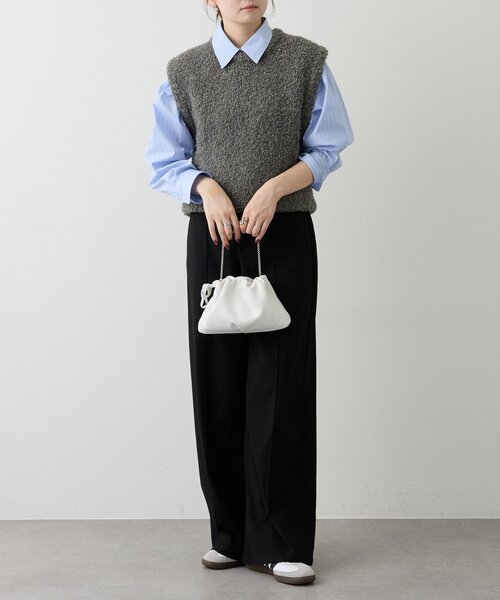 russet（ラシット）の「レザー巾着4WAYミニショルダーバッグ（ショルダーバッグ・レディース・ホワイト/ブラック/サックスブルー/シルバー/レッド・FREE）」の10枚目の写真