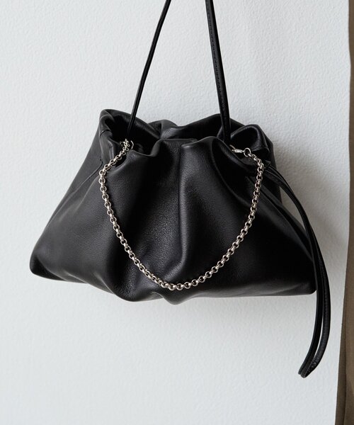 russet（ラシット）の「レザー巾着4WAYミニショルダーバッグ（ショルダーバッグ・レディース・ホワイト/ブラック/サックスブルー/シルバー/レッド・FREE）」の17枚目の写真