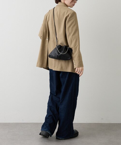 【新品未使用】ラシットrusset レザー4WAY巾着　ショルダーバッグ　 黒 SNS人気商品】《chi企画》4way巾着ショルダーバッグ(CE-1454