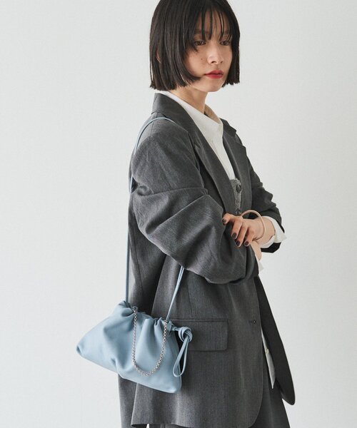 russet(ラシット)の「レザー巾着4WAYミニショルダーバッグ(ショルダーバッグ・レディース・ホワイト/ブラック/サックスブルー/シルバー/レッド・FREE)」の19枚目の写真