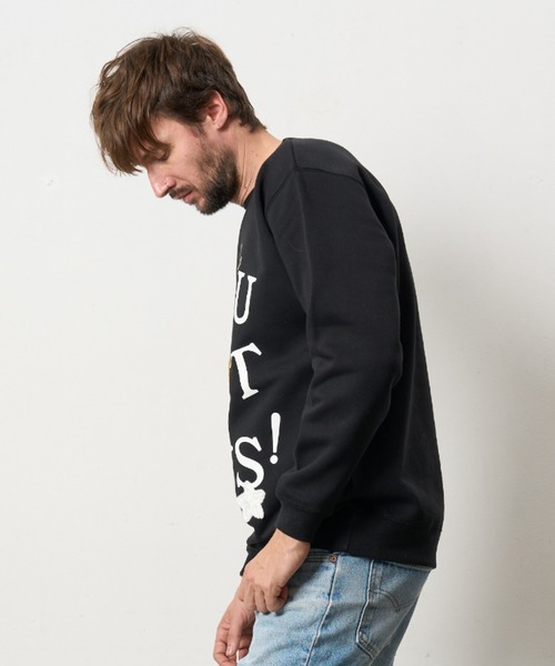 STUD MUFFIN（スタッドマフィン）の「STUD MUFFIN/スタッドマフィン/裏毛起毛 YOU GOT THIS マルチパッチワーク スエットシャツ（スウェット・メンズ・ブラック/ホワイト・4/2/3）」の3枚目の写真