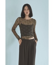marjour | VINTAGE NUANCE SHEER LACE TOPS(Tシャツ/カットソー)