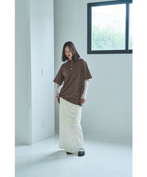 marjour（マージュール）の「VINTAGE NUANCE SHEER LACE TOPS（Tシャツ/カットソー・レディース・オフホワイト/ブラウン・M）」の5枚目の写真