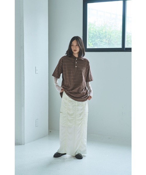 marjour（マージュール）の「VINTAGE NUANCE SHEER LACE TOPS（Tシャツ/カットソー・レディース・オフホワイト/ブラウン・M）」の4枚目の写真