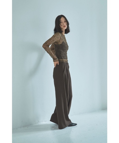 marjour（マージュール）の「VINTAGE NUANCE SHEER LACE TOPS（Tシャツ/カットソー・レディース・オフホワイト/ブラウン・M）」の22枚目の写真