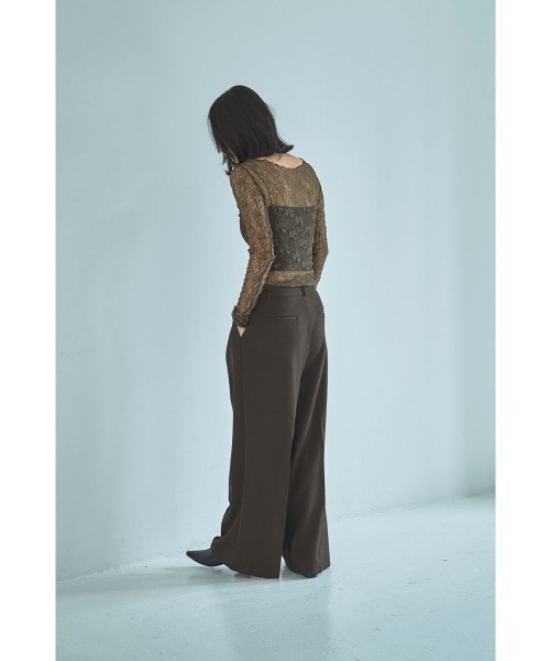 marjour（マージュール）の「VINTAGE NUANCE SHEER LACE TOPS（Tシャツ/カットソー・レディース・オフホワイト/ブラウン・M）」の21枚目の写真