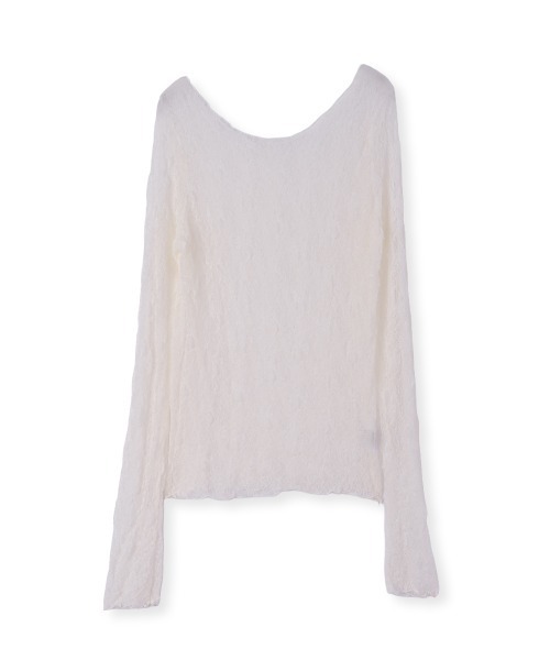 marjour（マージュール）の「VINTAGE NUANCE SHEER LACE TOPS（Tシャツ/カットソー・レディース・オフホワイト/ブラウン・M）」の15枚目の写真