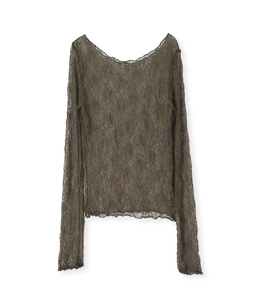 marjour（マージュール）の「VINTAGE NUANCE SHEER LACE TOPS（Tシャツ/カットソー・レディース・オフホワイト/ブラウン・M）」の14枚目の写真