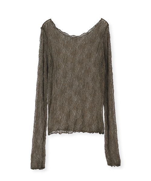 marjour（マージュール）の「VINTAGE NUANCE SHEER LACE TOPS（Tシャツ/カットソー・レディース・オフホワイト/ブラウン・M）」の13枚目の写真