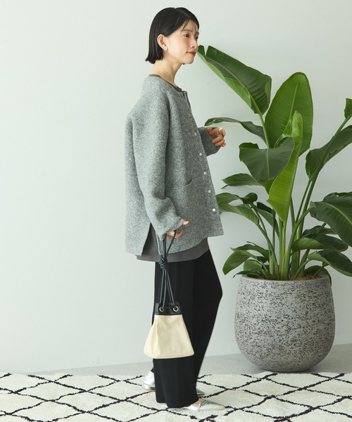 AMERICAN HOLIC（アメリカンホリック）の「バイパチリブニットパンツ（その他パンツ・レディース・ブラック/杢グレー/ホワイト系その他2/ブラウン・M/L）」の13枚目の写真