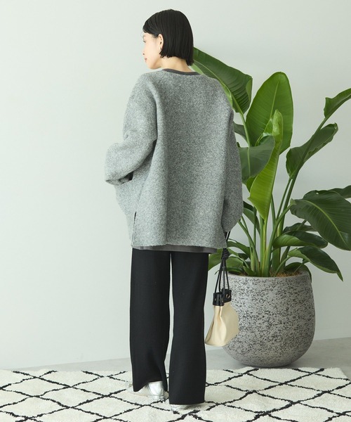 AMERICAN HOLIC（アメリカンホリック）の「バイパチリブニットパンツ（その他パンツ・レディース・ブラック/杢グレー/ホワイト系その他2/ブラウン・M/L）」の10枚目の写真