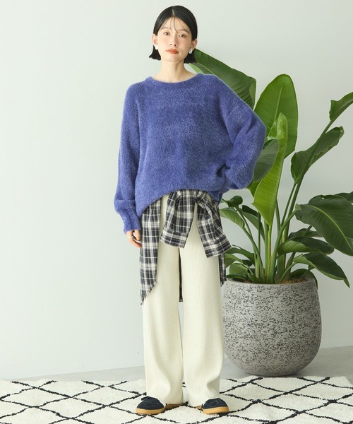 AMERICAN HOLIC（アメリカンホリック）の「バイパチリブニットパンツ（その他パンツ・レディース・ブラック/杢グレー/ホワイト系その他2/ブラウン・M/L）」の19枚目の写真