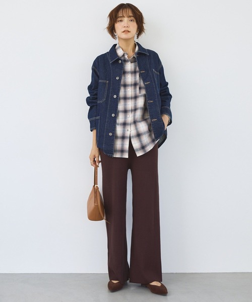 AMERICAN HOLIC（アメリカンホリック）の「バイパチリブニットパンツ（その他パンツ・レディース・ブラック/杢グレー/ホワイト系その他2/ブラウン・M/L）」の21枚目の写真