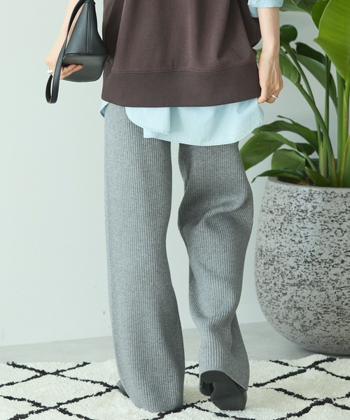 AMERICAN HOLIC（アメリカンホリック）の「バイパチリブニットパンツ（その他パンツ・レディース・ブラック/杢グレー/ホワイト系その他2/ブラウン・M/L）」の20枚目の写真