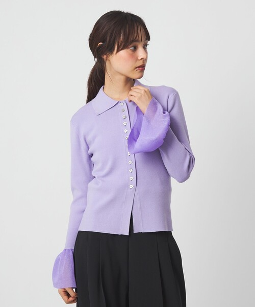 EMMEL REFINES（エメルリファインズ）の「＜EMMEL REFINES＞EM HW マルチボタン ソデボリューム ニット（ニット/セーター・レディース・グレー/ライラック/ブラック・FREE）」の3枚目の写真