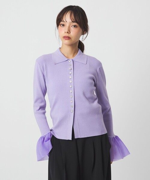 EMMEL REFINES（エメルリファインズ）の「＜EMMEL REFINES＞EM HW マルチボタン ソデボリューム ニット（ニット/セーター・レディース・グレー/ライラック/ブラック・FREE）」の5枚目の写真