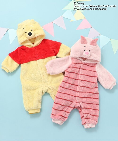 セール】ディズニーキャラクター/くまのプーさん/フード付カバーオール