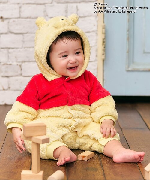 セール】ディズニーキャラクター/くまのプーさん/フード付カバーオール