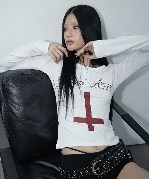 A'GEM/9 × .kom 『NIIER NOR/ニアノア』 CROSS HENLEY L/S TEE/クロス