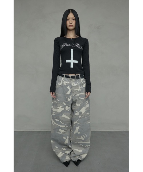 NINE♡トップス A'GEM/9 × .kom 『NIIER NOR/ニア ノア』 LACE TRIMMING CROP TOP