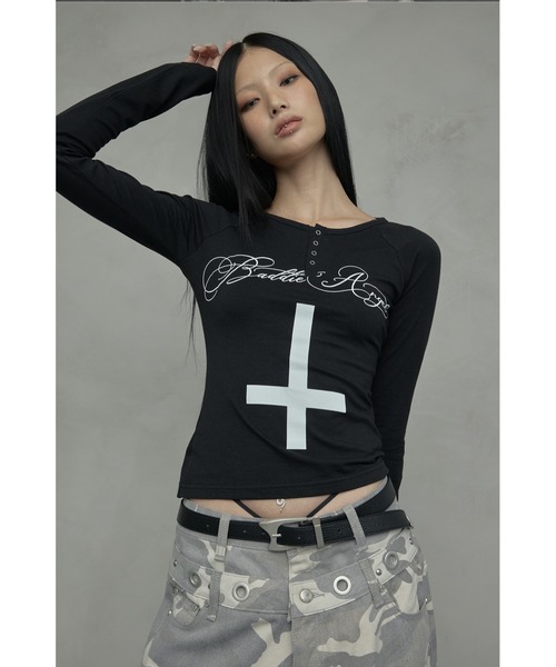 A'GEM/9 × .kom 『NIIER NOR/ニアノア』 CROSS HENLEY L/S TEE/クロス
