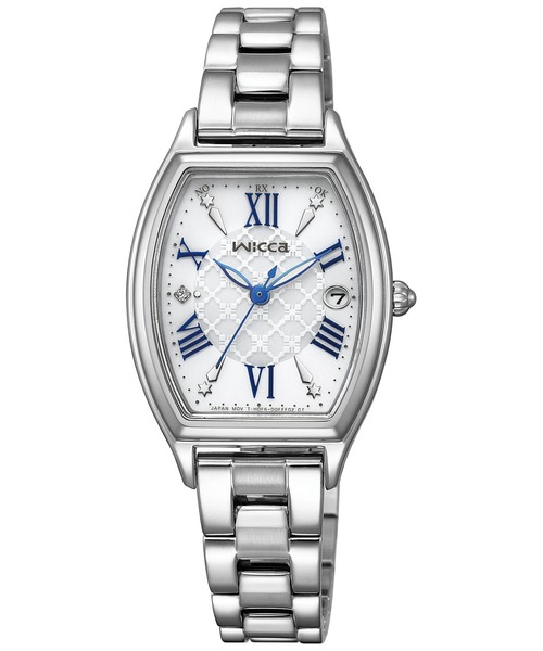 セール】wicca ウィッカ ソーラーテック電波時計 シルバー KS4-014-11