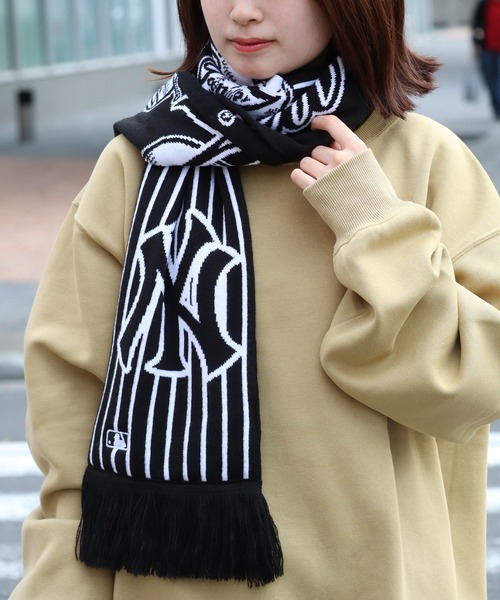 セール】【MLB/エムエルビー】ヤンキース ロゴエンブレムマフラー