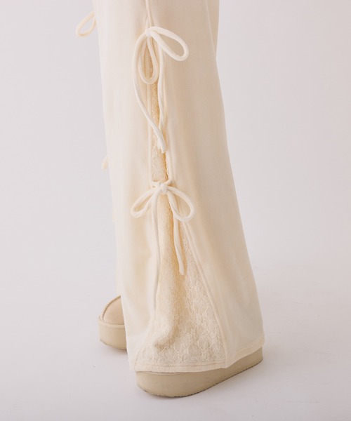 one after another NICE CLAUP(ワンアフターアナザーナイスクラップ)の「【セットで着れる】ベロアリボンパンツ(デニムパンツ・レディース・アイボリー/ブラック/グレー・FREE)」の17枚目の写真