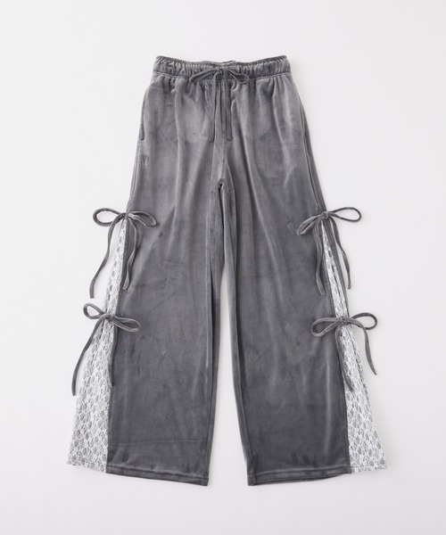 one after another NICE CLAUP(ワンアフターアナザーナイスクラップ)の「【セットで着れる】ベロアリボンパンツ(デニムパンツ・レディース・アイボリー/ブラック/グレー・FREE)」の13枚目の写真