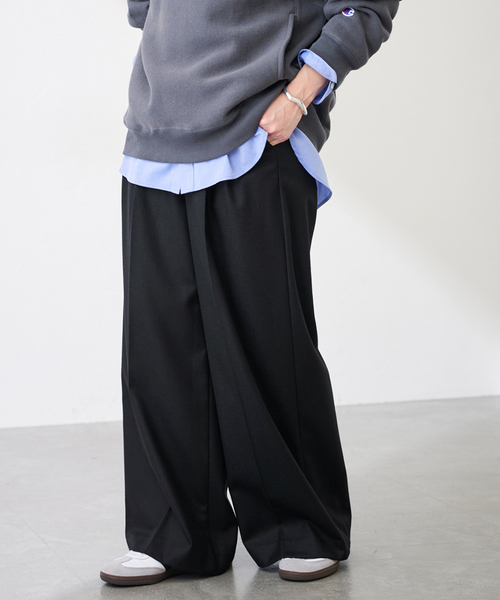 FRAMeWORK（フレームワーク）の「カシミヤ混フラノワイドパンツ