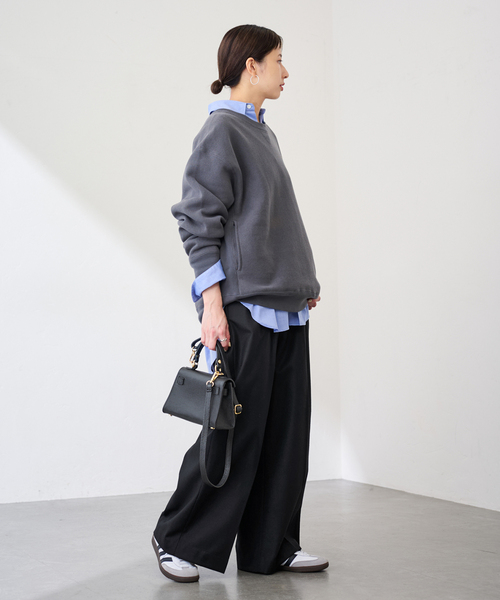 セール】カシミヤ混フラノワイドパンツ（スラックス）｜FRAMeWORK