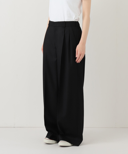カシミヤ混フラノワイドパンツ（スラックス）｜FRAMeWORK（フレーム