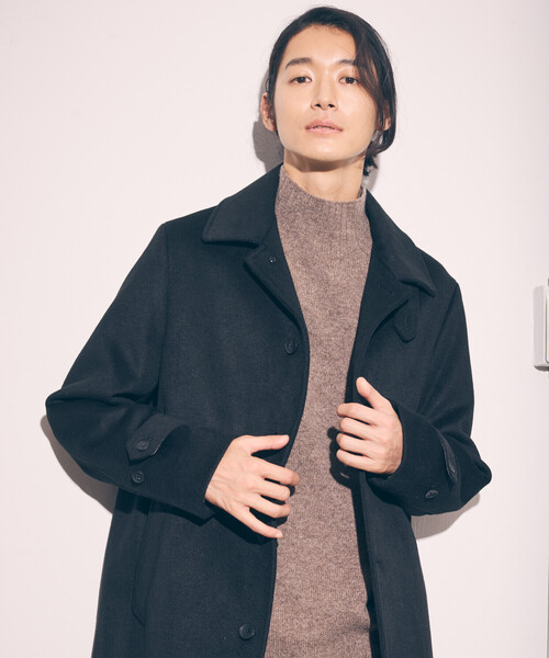セール】ハイブリッド ウールビーバー ステンカラーコート（ステン