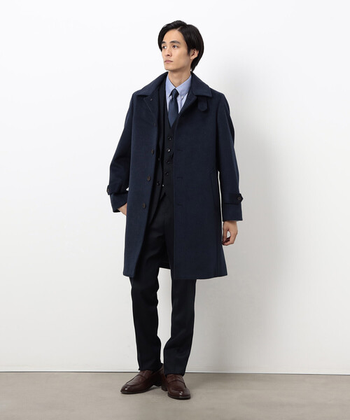 COMME CA ISM（コムサイズム）の「ハイブリッド ウールビーバー ステンカラーコート（ステンカラーコート・メンズ・ネイビー/ブラック・SMALL/X-LARGE/LARGE/MEDIUM）」の15枚目の写真