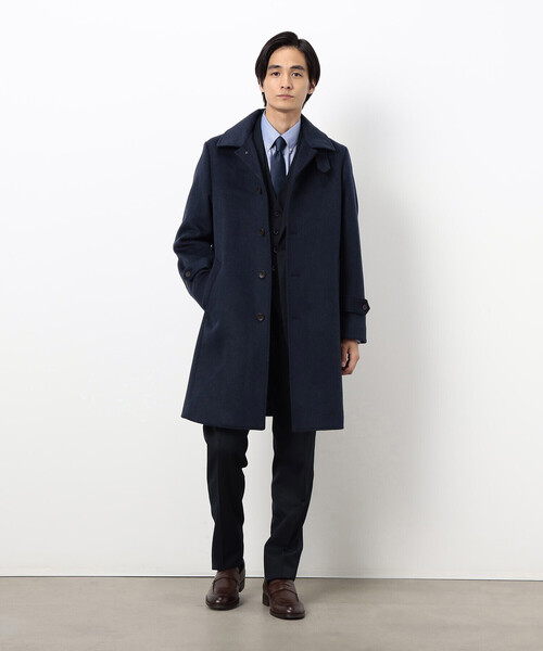 COMME CA ISM（コムサイズム）の「ハイブリッド ウールビーバー ステンカラーコート（ステンカラーコート・メンズ・ネイビー/ブラック・SMALL/X-LARGE/LARGE/MEDIUM）」の16枚目の写真