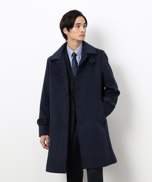 COMME CA ISM（コムサイズム）の「ハイブリッド ウールビーバー ステンカラーコート（ステンカラーコート・メンズ・ネイビー/ブラック・SMALL/X-LARGE/LARGE/MEDIUM）」の17枚目の写真