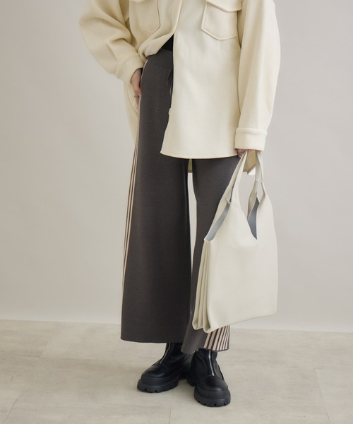 Paradise Picnic(パラダイスピクニック)の「サイドラインニットパンツ(その他パンツ・レディース・グレー/ブラック・FREE)」の22枚目の写真