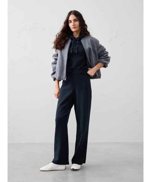 BANANA REPUBLIC FACTORY STORE(バナナリパブリック ファクトリーストア)の「BANANA REPUBLIC FACTORY STORE ワイドレッグ ミッドライズ プルオン セーターパンツ(その他パンツ・レディース・ネイビー/ライトグレー・L/M/S/XS)」の3枚目の写真