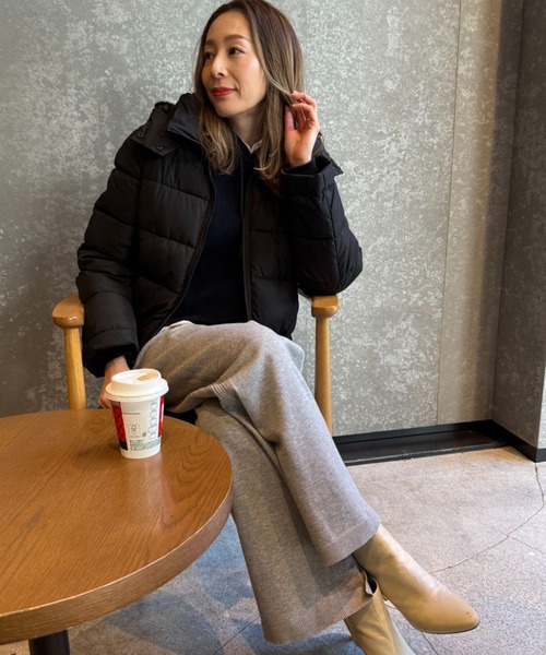 BANANA REPUBLIC FACTORY STORE(バナナリパブリック ファクトリーストア)の「BANANA REPUBLIC FACTORY STORE ワイドレッグ ミッドライズ プルオン セーターパンツ(その他パンツ・レディース・ネイビー/ライトグレー・L/M/S/XS)」の7枚目の写真