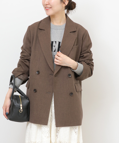 追加2》ツイーディーツイルテーラードダブルジャケット（テーラード