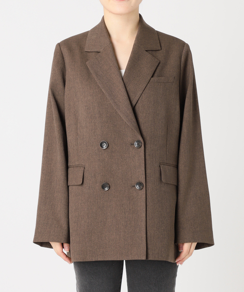 JOURNAL STANDARD relume(ジャーナルスタンダード レリューム)の「《追加2》ツイーディーツイルテーラードダブルジャケット(テーラードジャケット・レディース・ベージュ/ブラウン・38/36)」の4枚目の写真